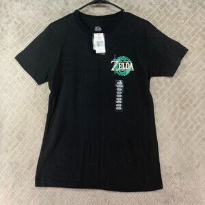 The Legend of Zelda Adult Small T-Shirt Black Short Sleeve Graphic Tee New